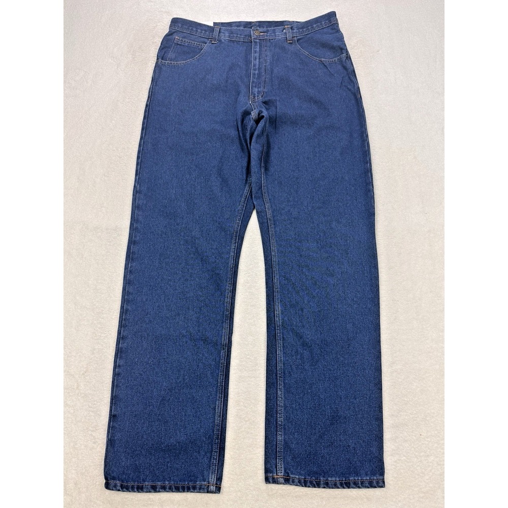 Key Performance Comfort Jeans Men 36x34‎ Blue 5 Pocket Relaxed Fit Denim NWT